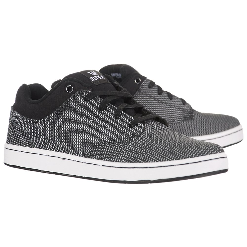 Chaussures de Skate Supra Dixon Noir Blanche Black Homme | AOO-82026203